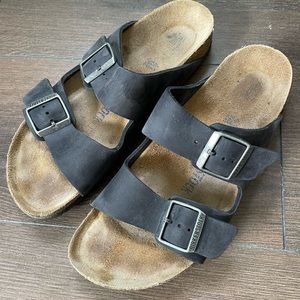 Birkenstock black oiled sandal size 10